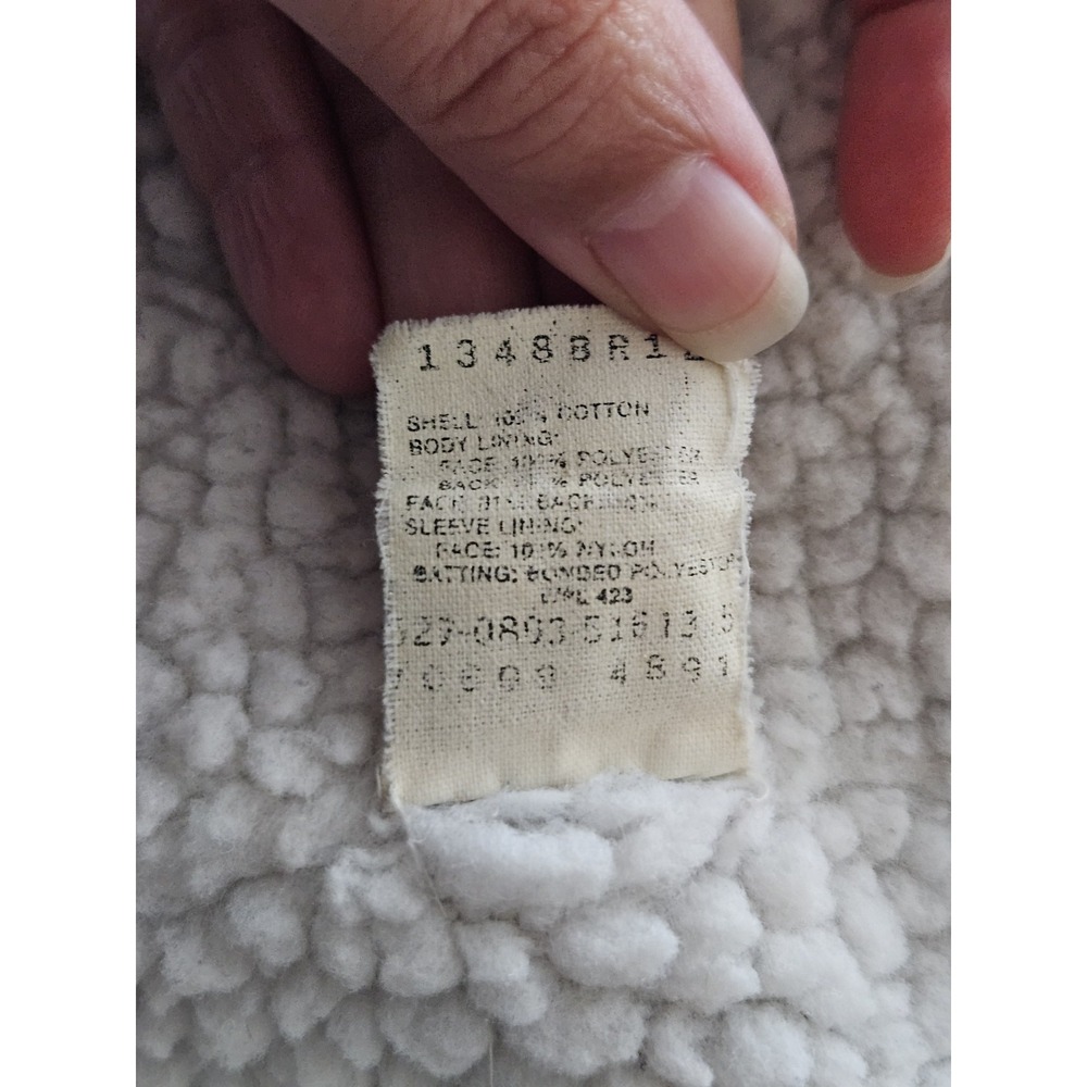 Vtg Levi's Light Wash Denim Sherpa Super Distressed Thrashed Grunge Jacket L - Picture 10 of 16